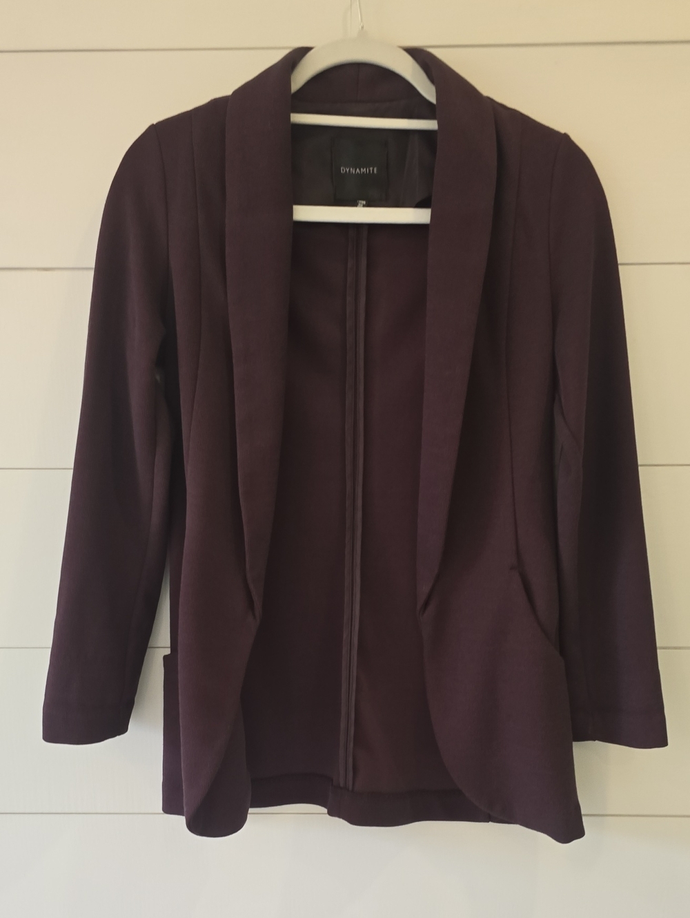 Dynamite Deep Plum Shawl-Collar Blazer